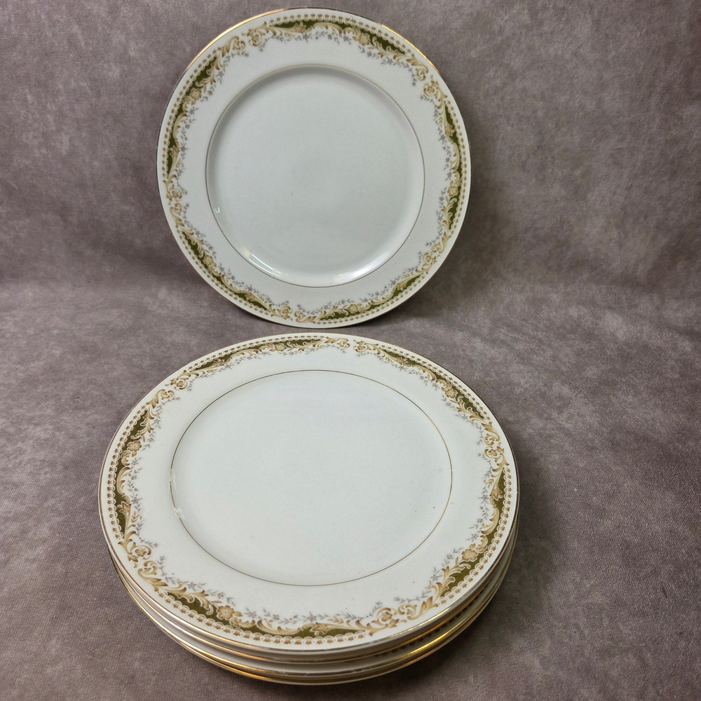 Signature Collection Queen Anne Select Fine China Plates Set of 5 Japan Grn Gold